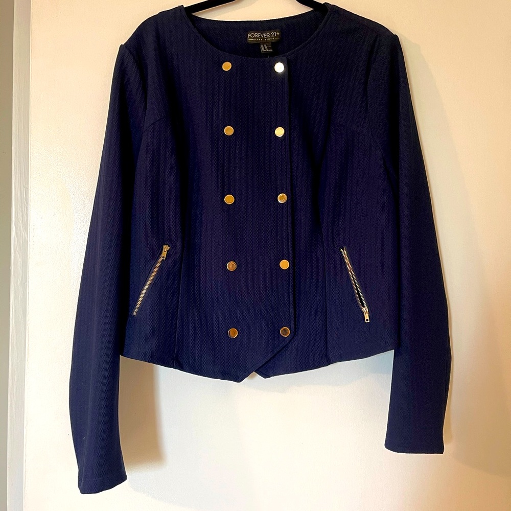Navy Blue and Gold Military Style Jacket